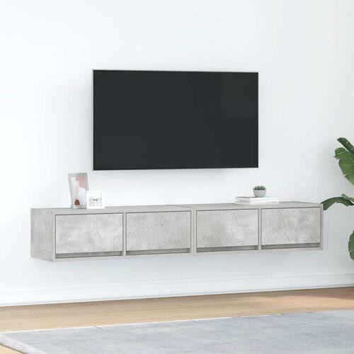 Tv-borde 2 stk. 80x31x25,5 cm konstrueret træ betongrå