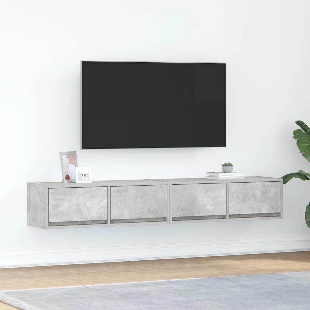 Tv-borde 2 stk. 80x31x25,5 cm konstrueret træ betongrå