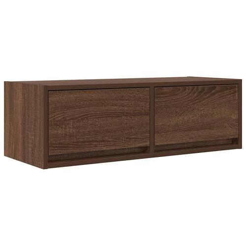 Tv-bord 80x31x25,5 cm konstrueret træ brun egetræsfarve