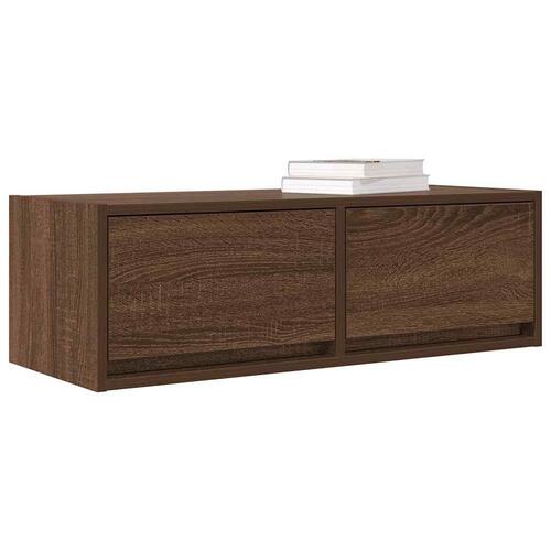 Tv-bord 80x31x25,5 cm konstrueret træ brun egetræsfarve
