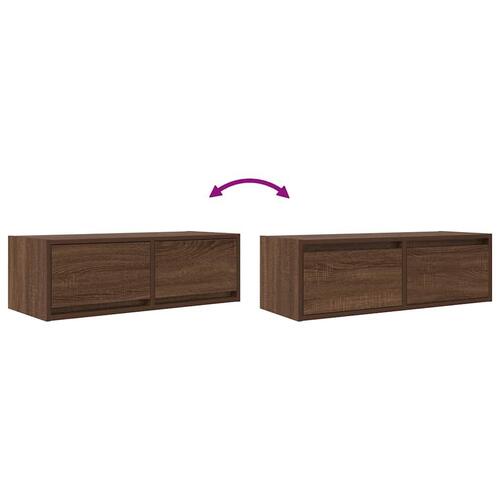 Tv-bord 80x31x25,5 cm konstrueret træ brun egetræsfarve