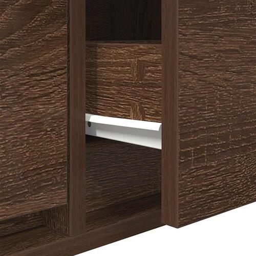 Tv-bord 80x31x25,5 cm konstrueret træ brun egetræsfarve