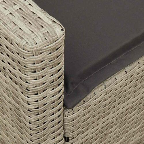 Havesofa med hynder polyrattan lysegrå