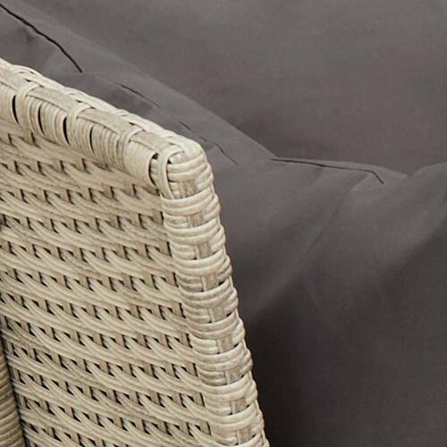 Havesofa med hynder polyrattan lysegrå