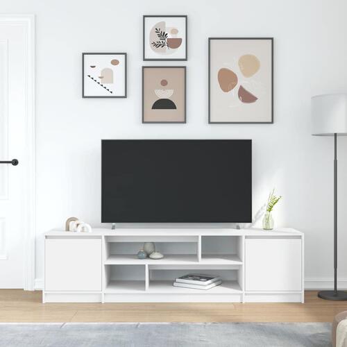 Tv-bord 188,5x41x50 cm konstrueret træ hvid