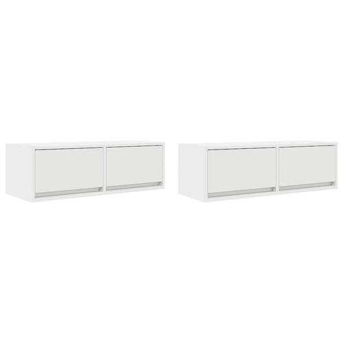 Tv-borde 2 stk. 80x31x25,5 cm konstrueret træ hvid