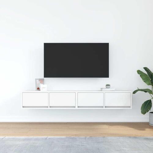 Tv-borde 2 stk. 80x31x25,5 cm konstrueret træ hvid
