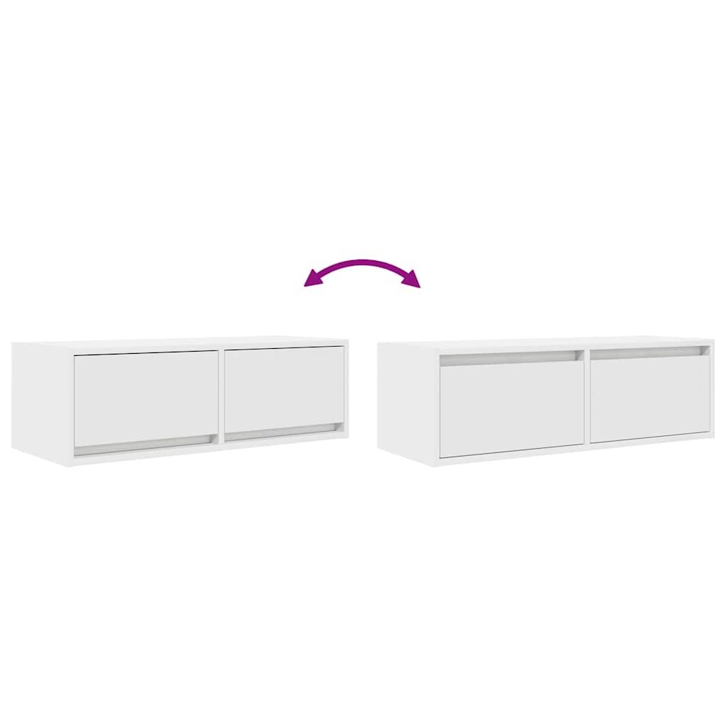 Tv-borde 2 stk. 80x31x25,5 cm konstrueret træ hvid