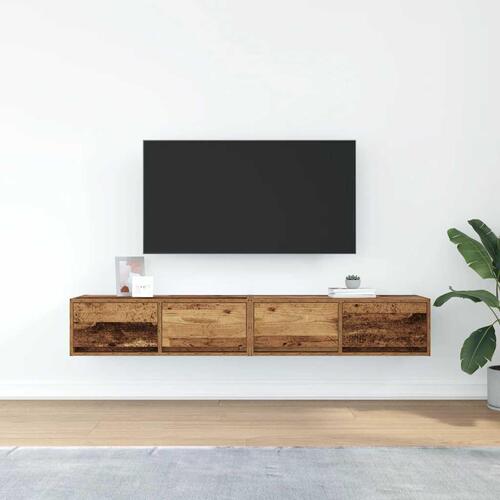 Tv-borde 2 stk. 80x31x25,5 cm konstrueret træ gammelt trælook