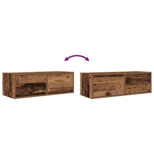 Tv-borde 2 stk. 80x31x25,5 cm konstrueret træ gammelt trælook