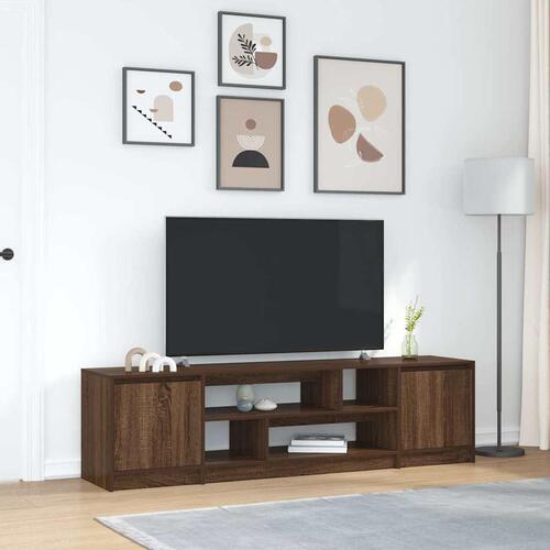 Tv-bord 188,5x41x50 cm konstrueret træ brun egetræsfarve