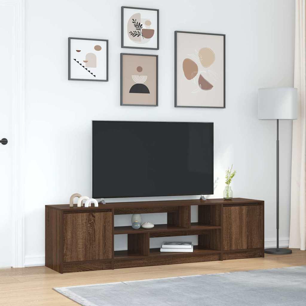 Tv-bord 188,5x41x50 cm konstrueret træ brun egetræsfarve