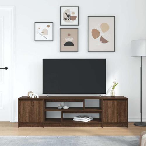 Tv-bord 188,5x41x50 cm konstrueret træ brun egetræsfarve