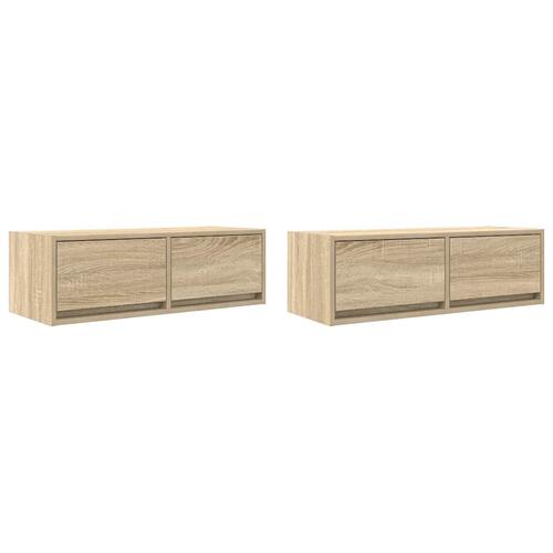 Tv-borde 2 stk. 80x31x25,5 cm konstrueret træ sonoma-eg