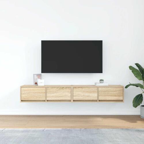 Tv-borde 2 stk. 80x31x25,5 cm konstrueret træ sonoma-eg