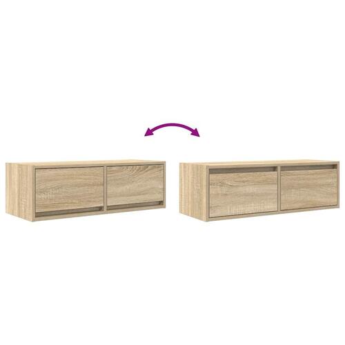 Tv-borde 2 stk. 80x31x25,5 cm konstrueret træ sonoma-eg