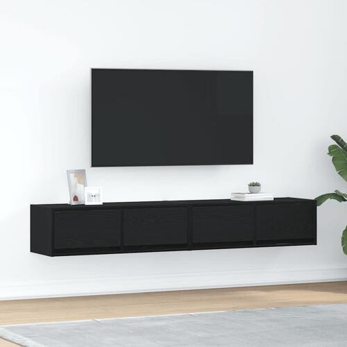 Tv-borde 2 stk. 80x31x25,5 cm konstrueret træ sort egetræsfarve