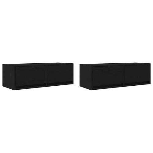 Tv-borde 2 stk. 80x31x25,5 cm konstrueret træ sort egetræsfarve