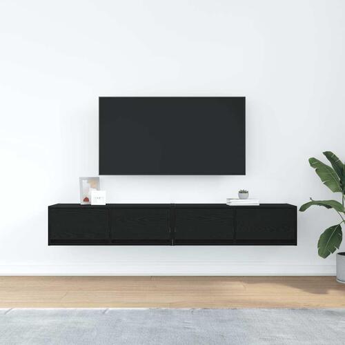 Tv-borde 2 stk. 80x31x25,5 cm konstrueret træ sort egetræsfarve