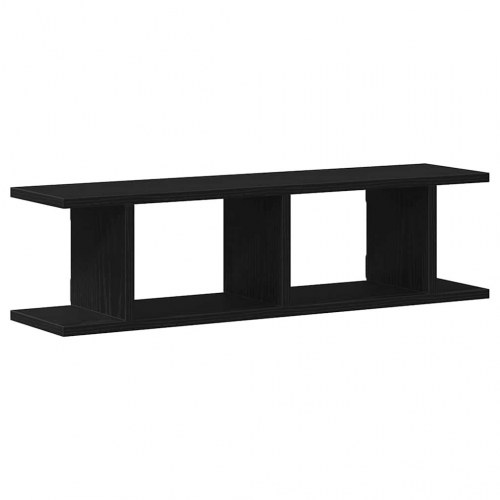 Væghylder sæt á 2 - 75 × 18 × 20 cm i sort eg, konstrueret træ