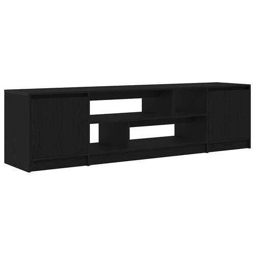 Tv-bord 188,5x41x50 cm konstrueret træ sort egetræsfarve
