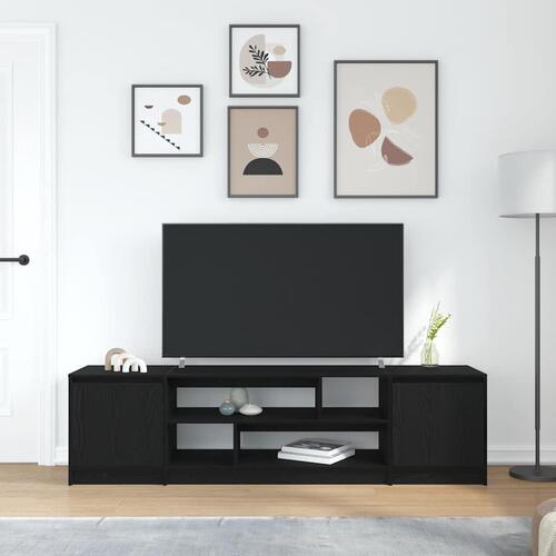 Tv-bord 188,5x41x50 cm konstrueret træ sort egetræsfarve