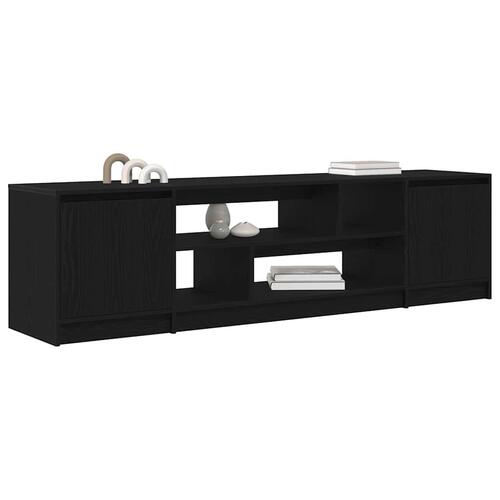 Tv-bord 188,5x41x50 cm konstrueret træ sort egetræsfarve