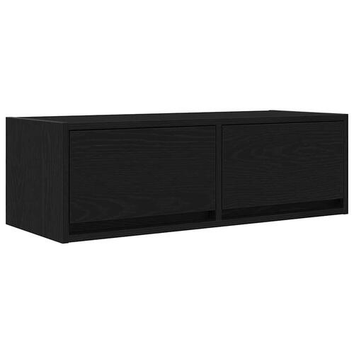 Tv-bord 80x31x25,5 cm konstrueret træ sort egetræsfarve