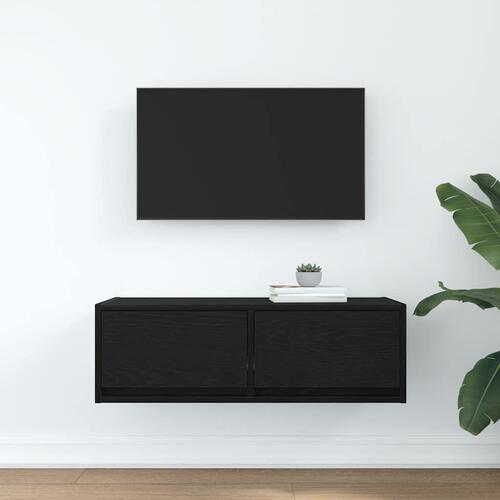 Tv-bord 80x31x25,5 cm konstrueret træ sort egetræsfarve