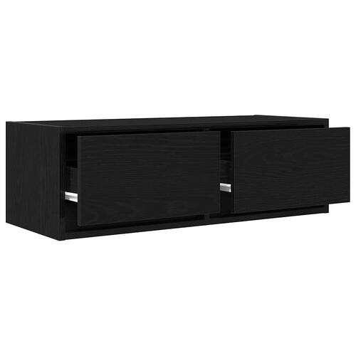 Tv-bord 80x31x25,5 cm konstrueret træ sort egetræsfarve