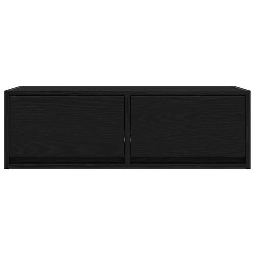 Tv-bord 80x31x25,5 cm konstrueret træ sort egetræsfarve