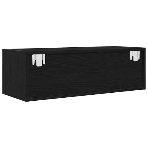 Tv-bord 80x31x25,5 cm konstrueret træ sort egetræsfarve