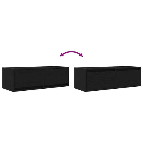 Tv-bord 80x31x25,5 cm konstrueret træ sort egetræsfarve