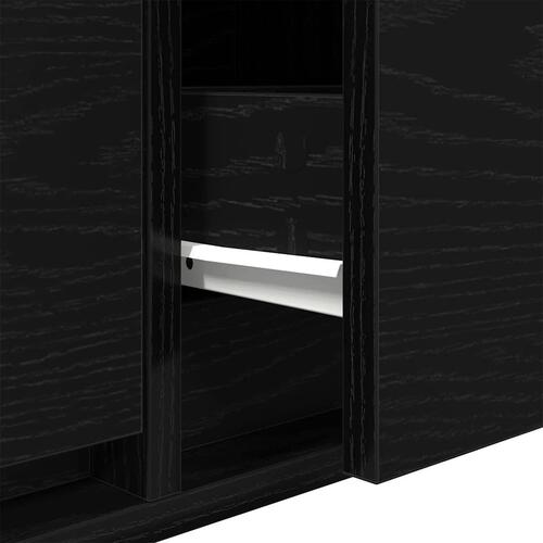 Tv-bord 80x31x25,5 cm konstrueret træ sort egetræsfarve