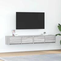 Tv-borde 2 stk. 80x31x25,5 cm konstrueret træ grå sonoma-eg