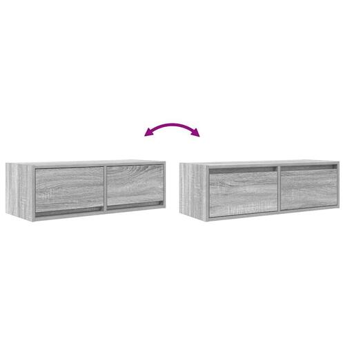 Tv-borde 2 stk. 80x31x25,5 cm konstrueret træ grå sonoma-eg
