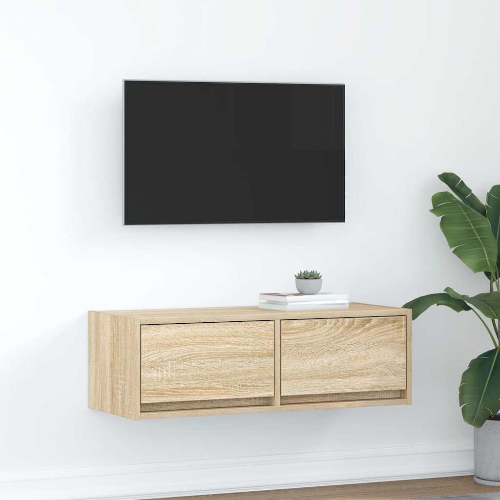 Tv-Borde 60X31X25,5 Cm Konstrueret Træ - 1 / Sonoma-eg / 80 x 31 x 25.5 cm