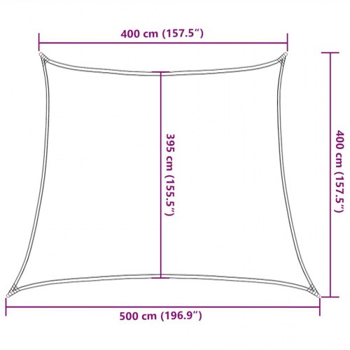 Solsejl 4/5 × 4 m trapezformet - HDPE 160 g/m², blå