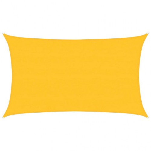 Solsejl 5 × 8 m - rektangulær HDPE, gul (160 g/m²)