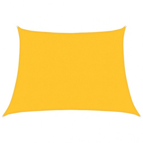 Solsejl 4/5 × 3 m trapezformet - gul HDPE 160 g/m²
