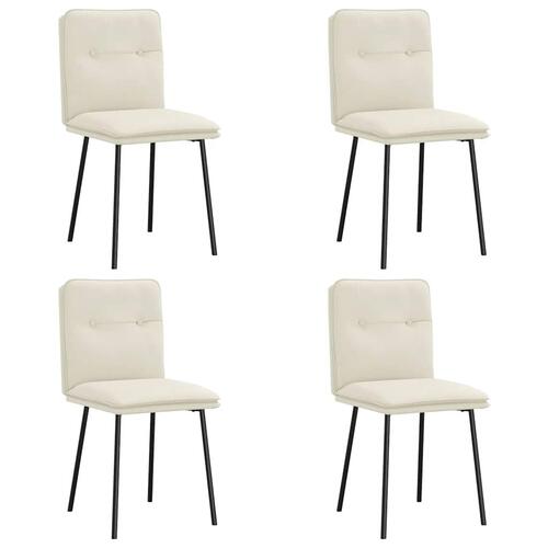 Spisebordsstole 4 stk. velour cremefarvet