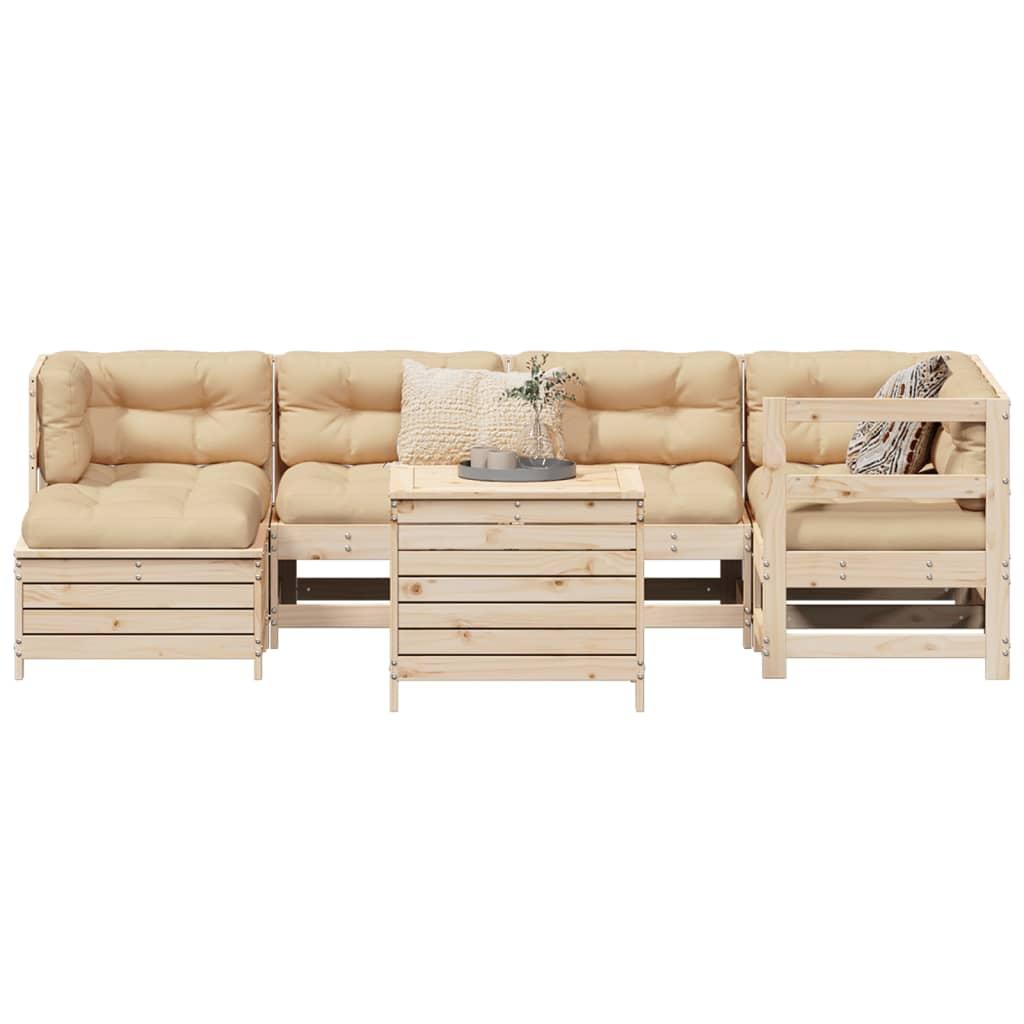 Sofasæt til haven 7 dele massivt fyrretræ