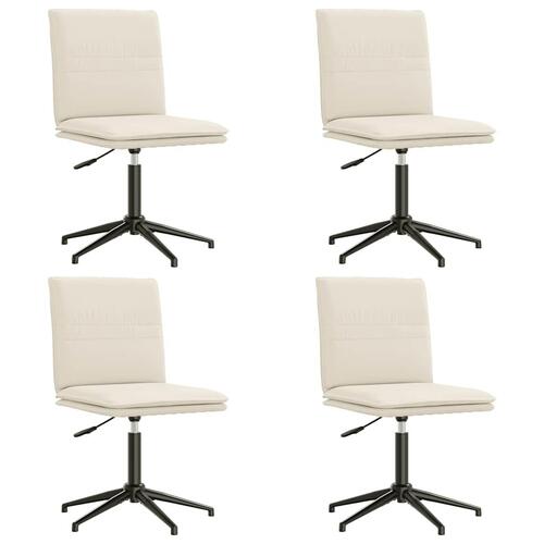 Spisebordsstole 4 stk. velour cremefarvet