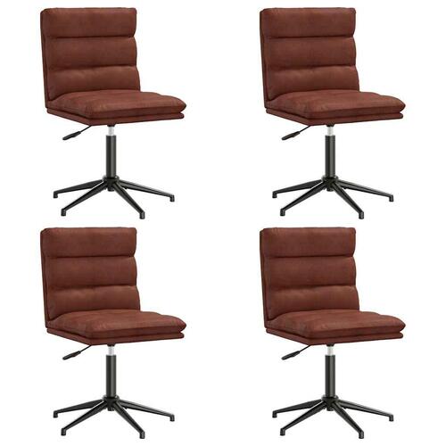Spisebordsstole 4 stk. kunstlæder blank brun