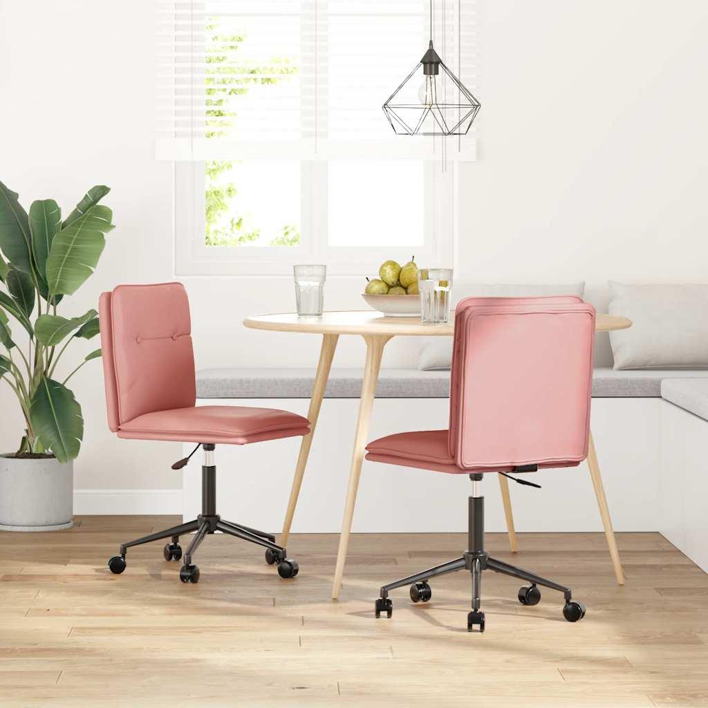 Spisebordsstole 2 stk Pink kunstlæder