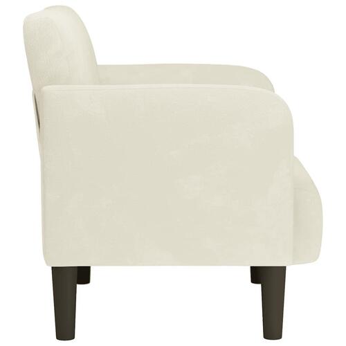 Sofastol med armlæn 54 cm fløjl cremefarvet