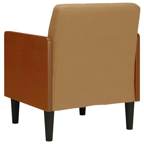 Sofastol med armlæn 55 cm fløjl brun