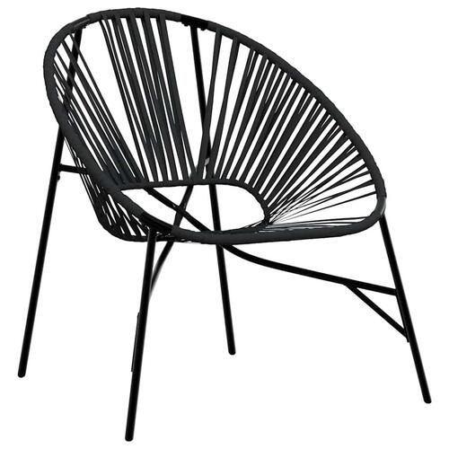 Havestolssæt 3 stk. polyrattan sort