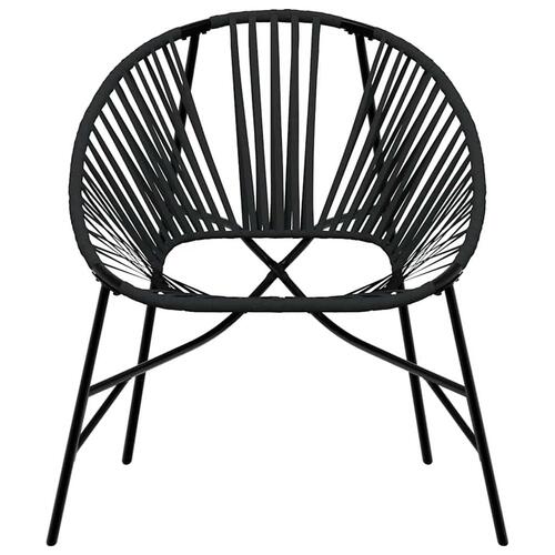 Havestolssæt 3 stk. polyrattan sort