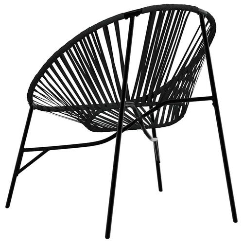 Havestolssæt 3 stk. polyrattan sort